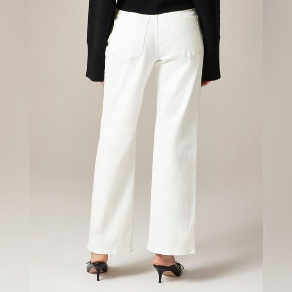 NWT J CREW Lower-rise full-length slim-wide jean in white - Picture 4 of 8